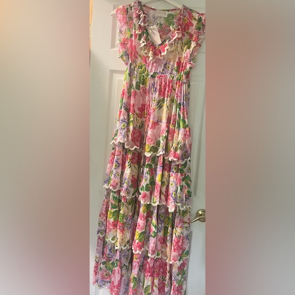 Miss June Paris maxi floral flowy feminine fairy boho flowy Dress small chic - Picture 7 of 8